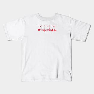 Happy Valentine's day hanging hearts Kids T-Shirt